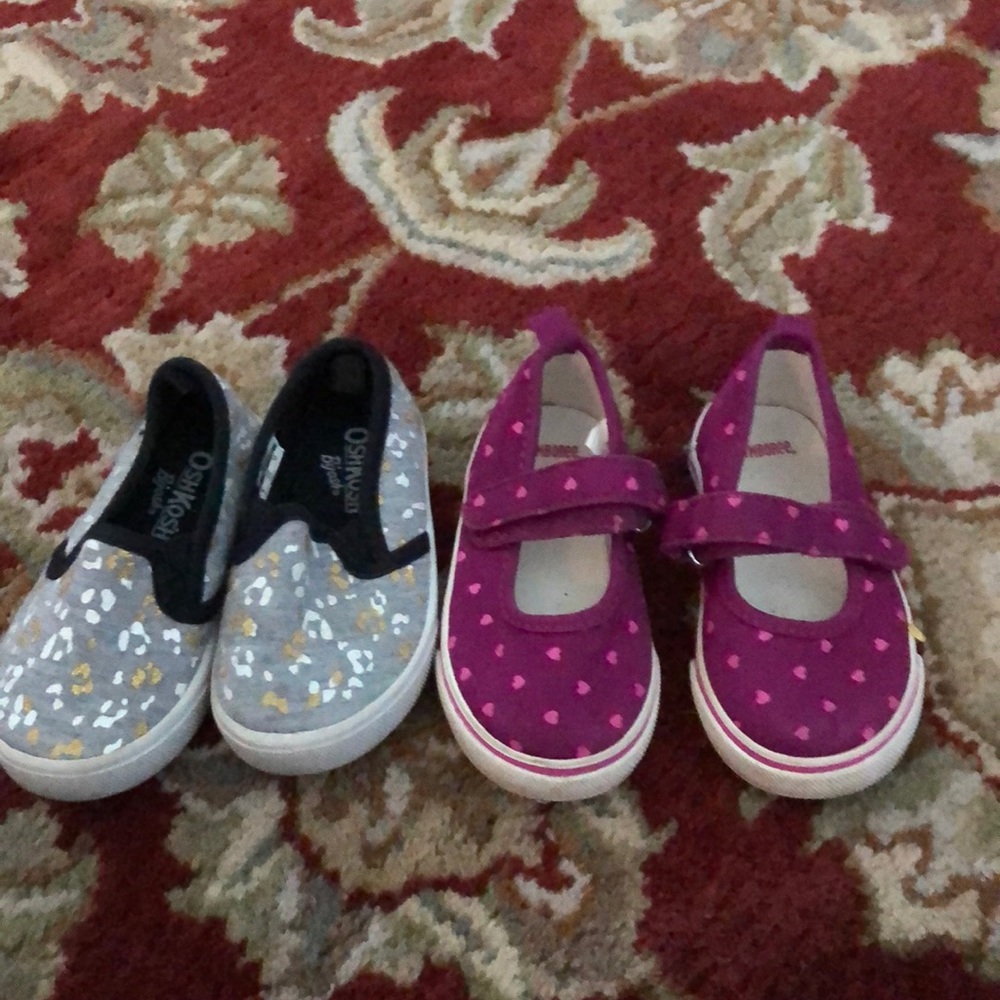 2 pairs of little girl shoes